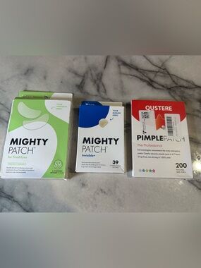 Mighty Patch & Oustere Pimple Patch Trio - Green, White, Blue, Red